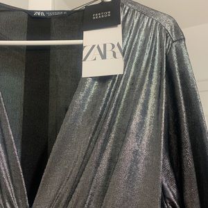 Festive Zara silver dress. Brand new with tags. Night dress